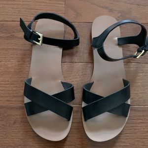 J.Crew black leather sandals